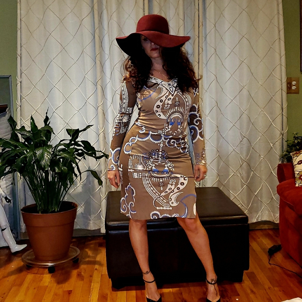 Emilio Pucci Cappacccino all silk shirt and skirt